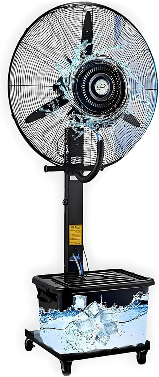 26\/30 Inch Pedestal Oscillating Misting Fans, Outdoor High Velocity Cooling Standing Fans with 42L\/11 Gallon Water Tank, Standing Cooling Spray Fan for Summer Heat Relief(750mm\/30in)