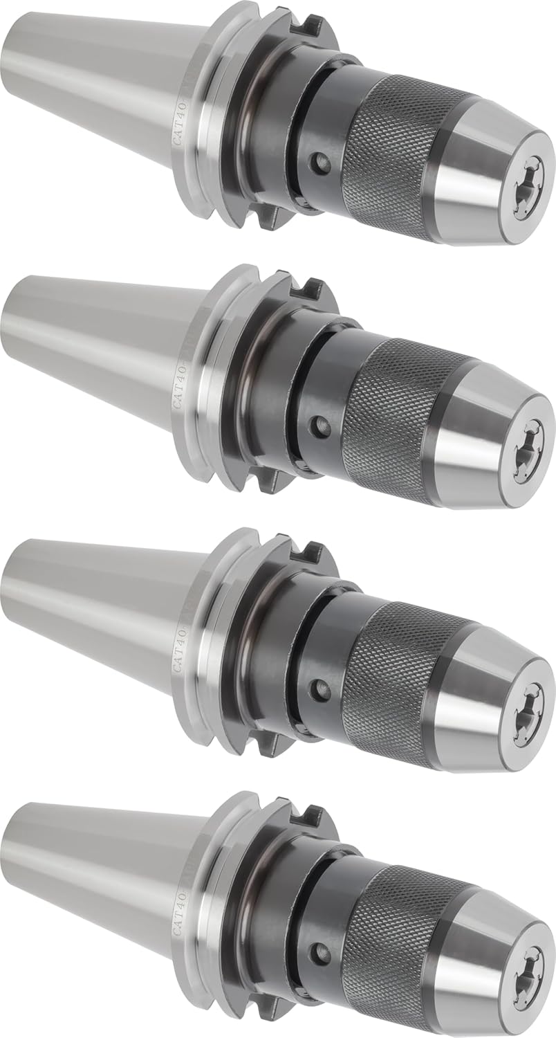 CME 4 pcs CAT 40 Taper Ball Bearing Keyless Drill Chuck, Integral Design, 3\/8" Capacity