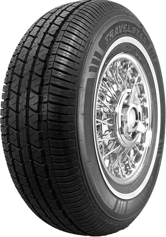 Travelstar UN106 All Season 18mm White Wall Radial Passenger Car Tire - 205\/75R14 95S + Road Hazard Warranty Included 205\/75\/14 (Tire Only)