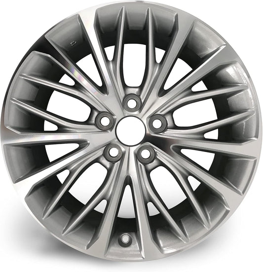 New Single 18" 18x8 Alloy Wheel for 2018–2021 Toyota Camry | OEM Design Replacement Rim | Machined Silver | Direct Fit - OE Stock Specs | 75221 75221A