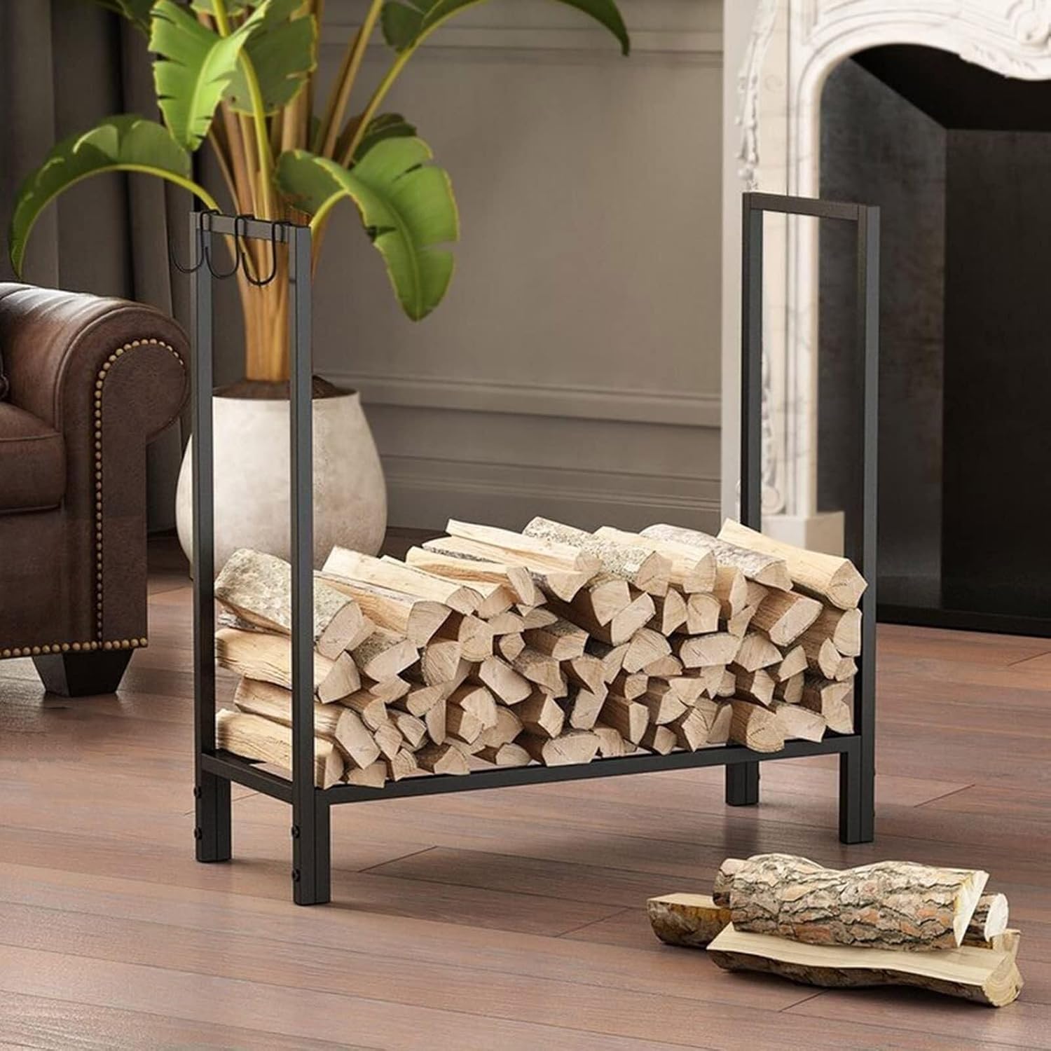 Outdoor Firewood Log Rack – Heavy Duty Metal Wood Stacker For Fireplace, Patio, Yard, Balcony