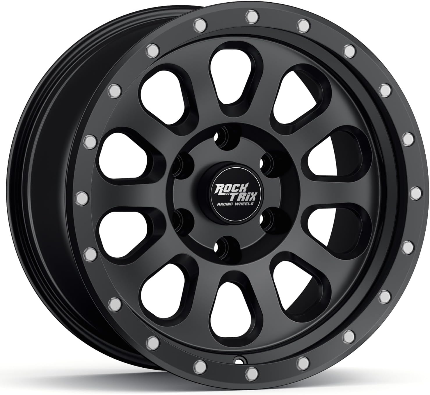 RockTrix RT111 18 inch Wheel Compatible with Chevrolet Silverado 1500 Tahoe 6x5.5" (6x139.7) Bolt Pattern, 18x9 (-12 Offset, 4.5 Backspace), Black, Also fits GMC Sierra 1500 Yukon