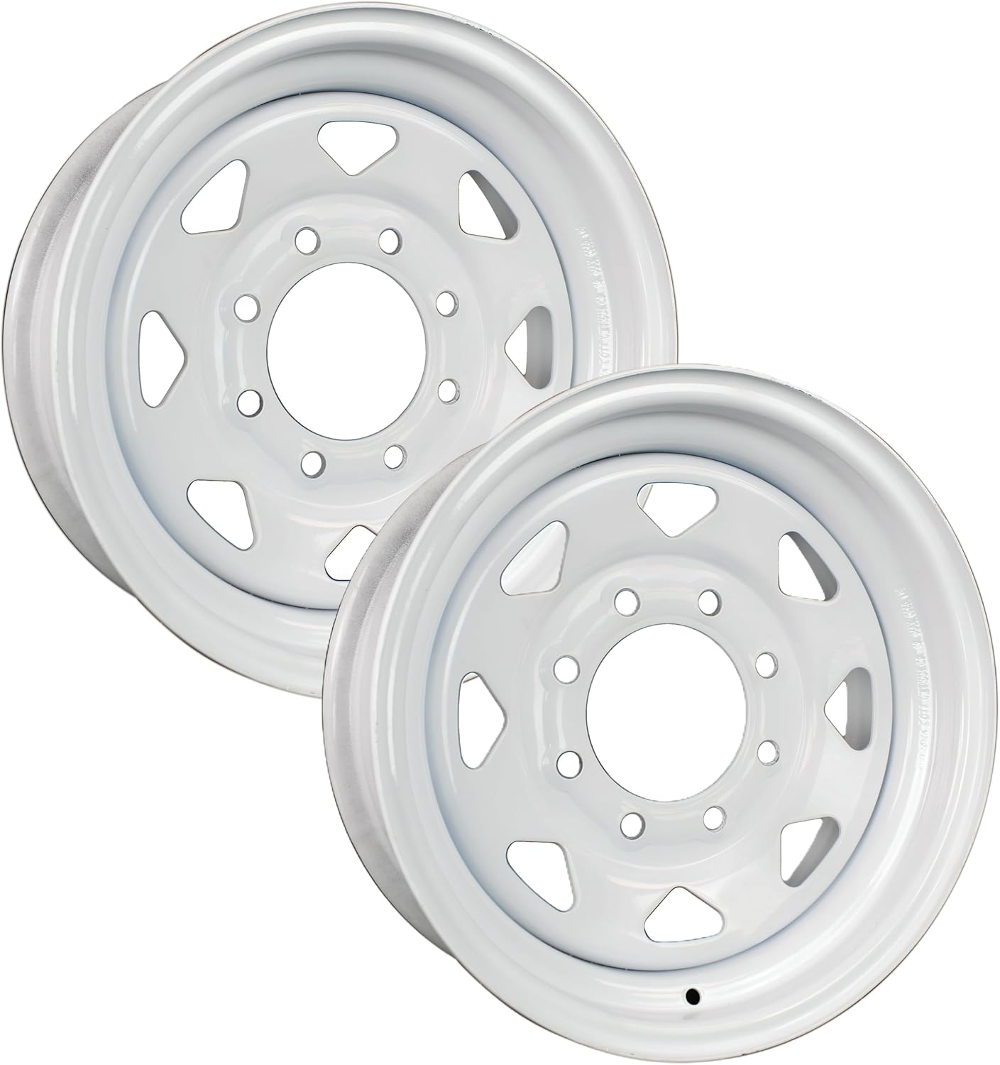 eCustomrim 2-Pack Heavy Duty Equipment Trailer Rims Wheels 16" 16X6 8 Lug White Spoke