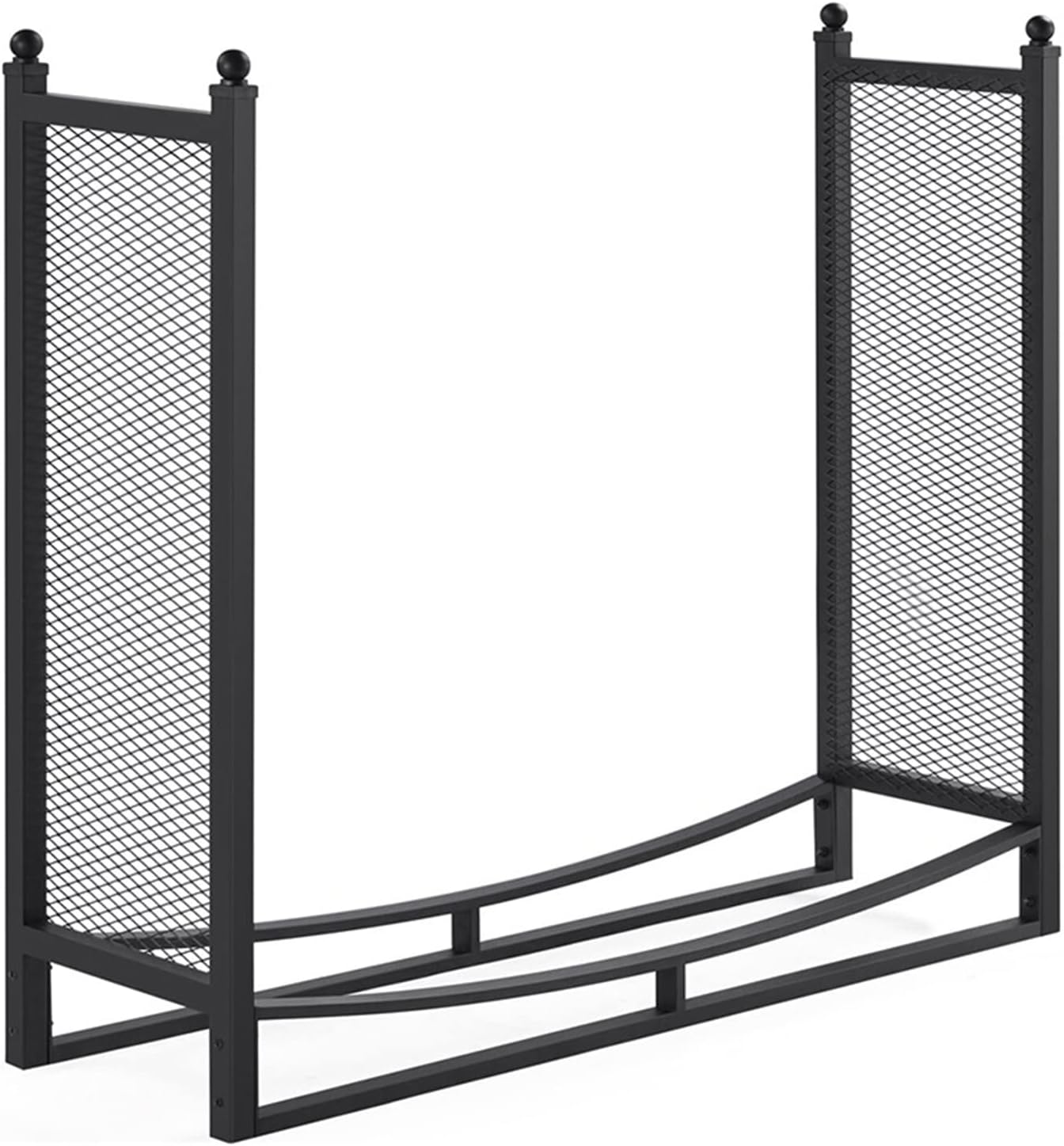 Curved Firewood Rack for Fireplace Wood Storage, Indoor and Outdoor Log Rack, Metal Wood Storage and Organization Rack