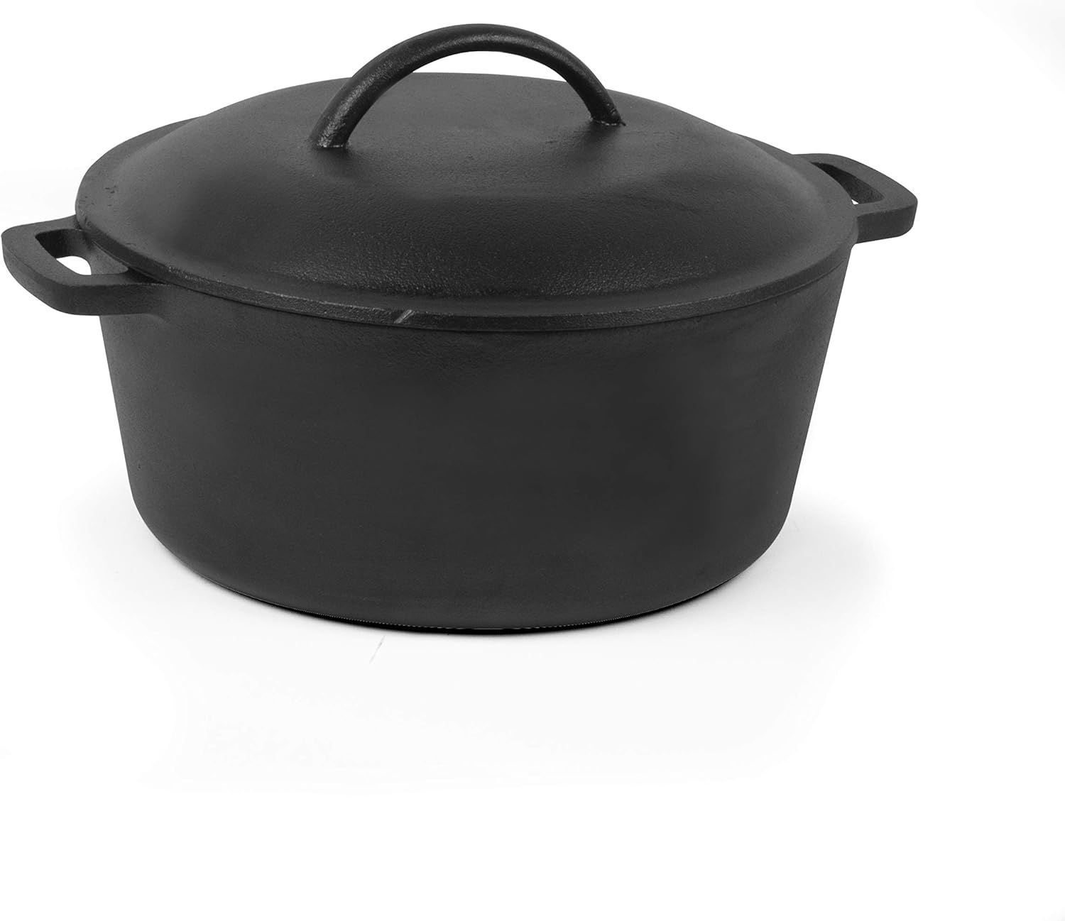 COMMERCIAL CHEF 5 Quart Cast Iron Dutch Oven with Dome Lid & Handles, Preseasoned