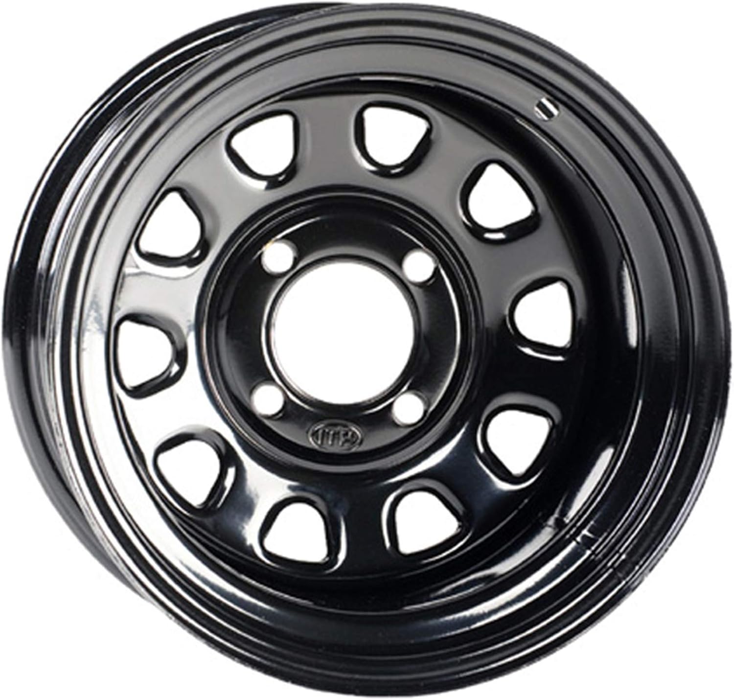 Delta Steel Wheel - 12x7-5+2 Offset - 4/137 - Black Fits 2008 Kawasaki KAF620 Mule 3010 Trans 4x4