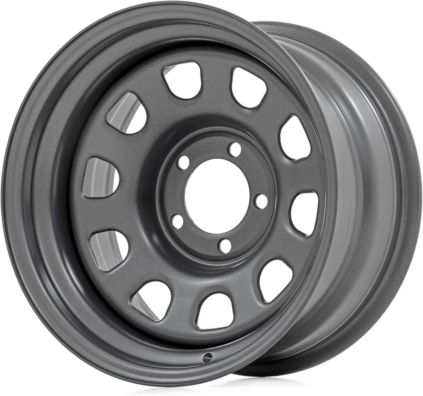 Rough Country Steel Wheel 17x19 | 5x5 | -12mm Offset | 3.30 Bore Gunmetal Gray Painted (17 x 9. inches /5 x 5 inches, -12 mm