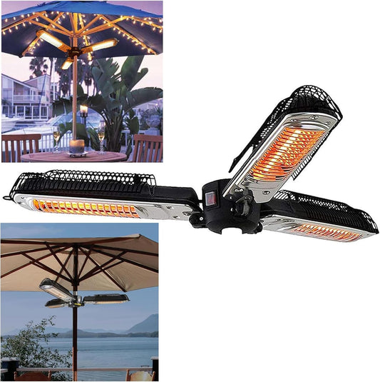 Electric Umbrella Heater, Outdoor Heater for Patio, Only/Waterproof Infrared Heating, Suitable Commercial and Residential, 500W/1000W/1500W Adjustable