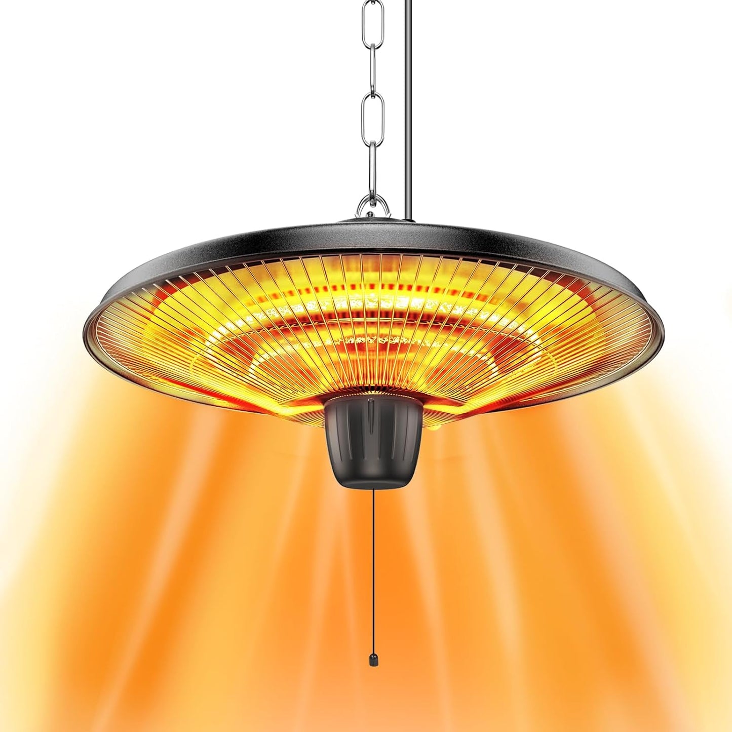 Uniflasy 1500W Electric Hanging Patio Heater - 3s Fast Heating with IP55 Waterproof Protection for All Weather Use, 2 Adjustable Heat Settings, Perfect for Gazebo, Balcony, Living Room, and Courtyard