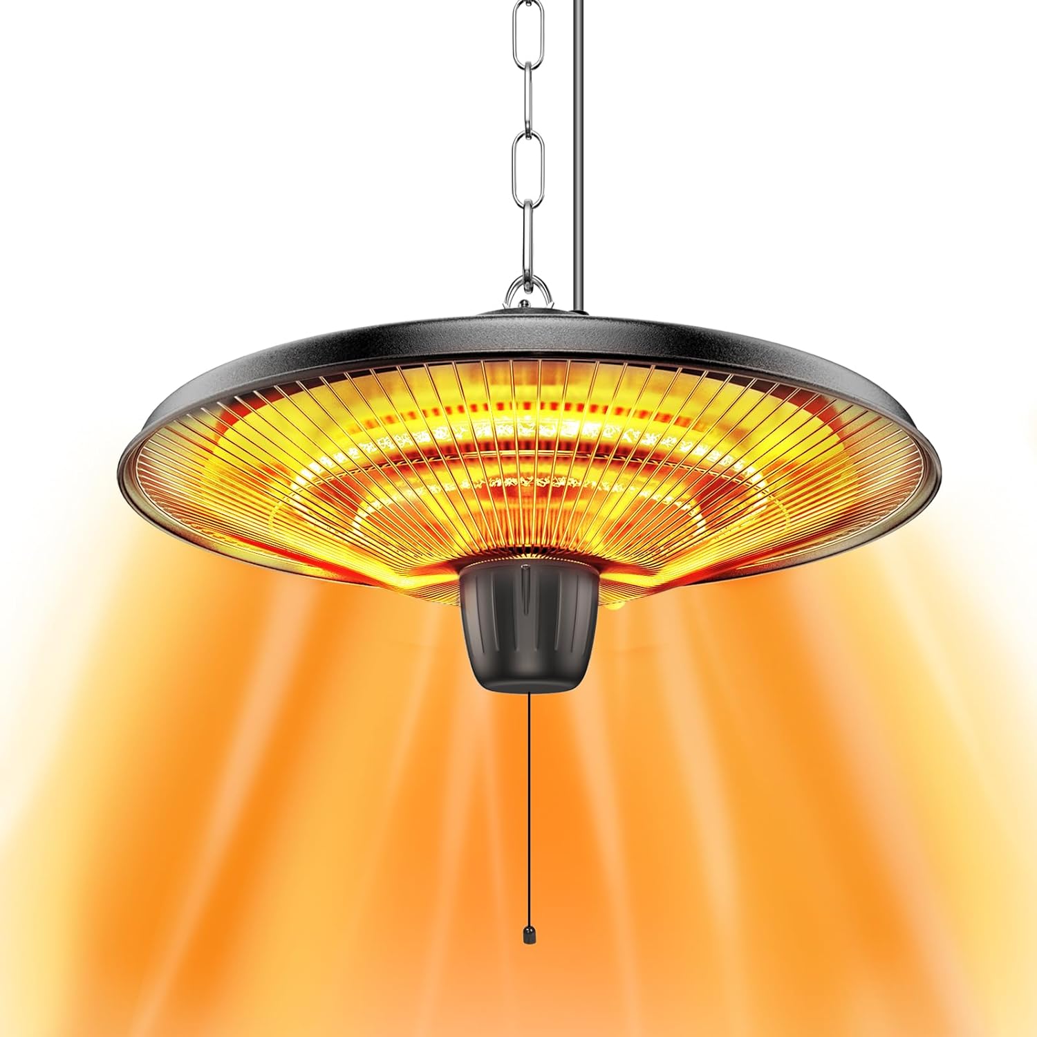 Uniflasy 1500W Electric Hanging Patio Heater - 3s Fast Heating with IP55 Waterproof Protection for All Weather Use, 2 Adjustable Heat Settings, Perfect for Gazebo, Balcony, Living Room, and Courtyard