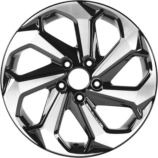 New Single 17 Inch 17x7.5 Premium Aluminum Alloy Wheel Rim Fits for Honda Accord 2016 2017 OEM Design, Machined Black OEM Design Replacement Rim