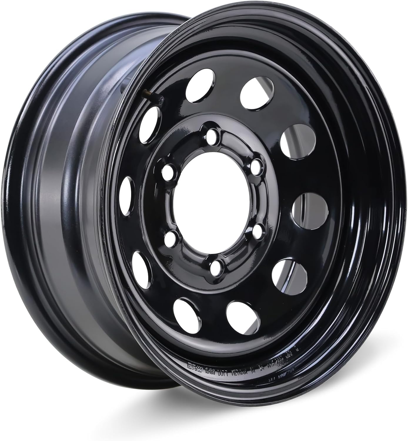 LIBRA 15 x 6 Trailer Wheel 6 Lug on 5.5" Bolt Pattern Black Mod -17010