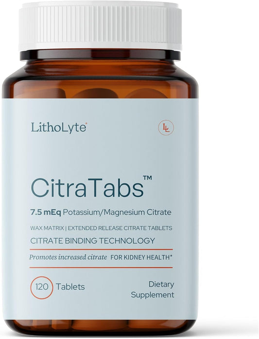 CitraTabs™ | 7.5 mEq | Extended-Release Citrate Tablets | by LithoLyte® | 120 Tablets