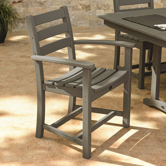 Trex Outdoor Furniture Monterey Bay Stepping Stone HDPE Frame Stationary Dining Chair with Slat Seat