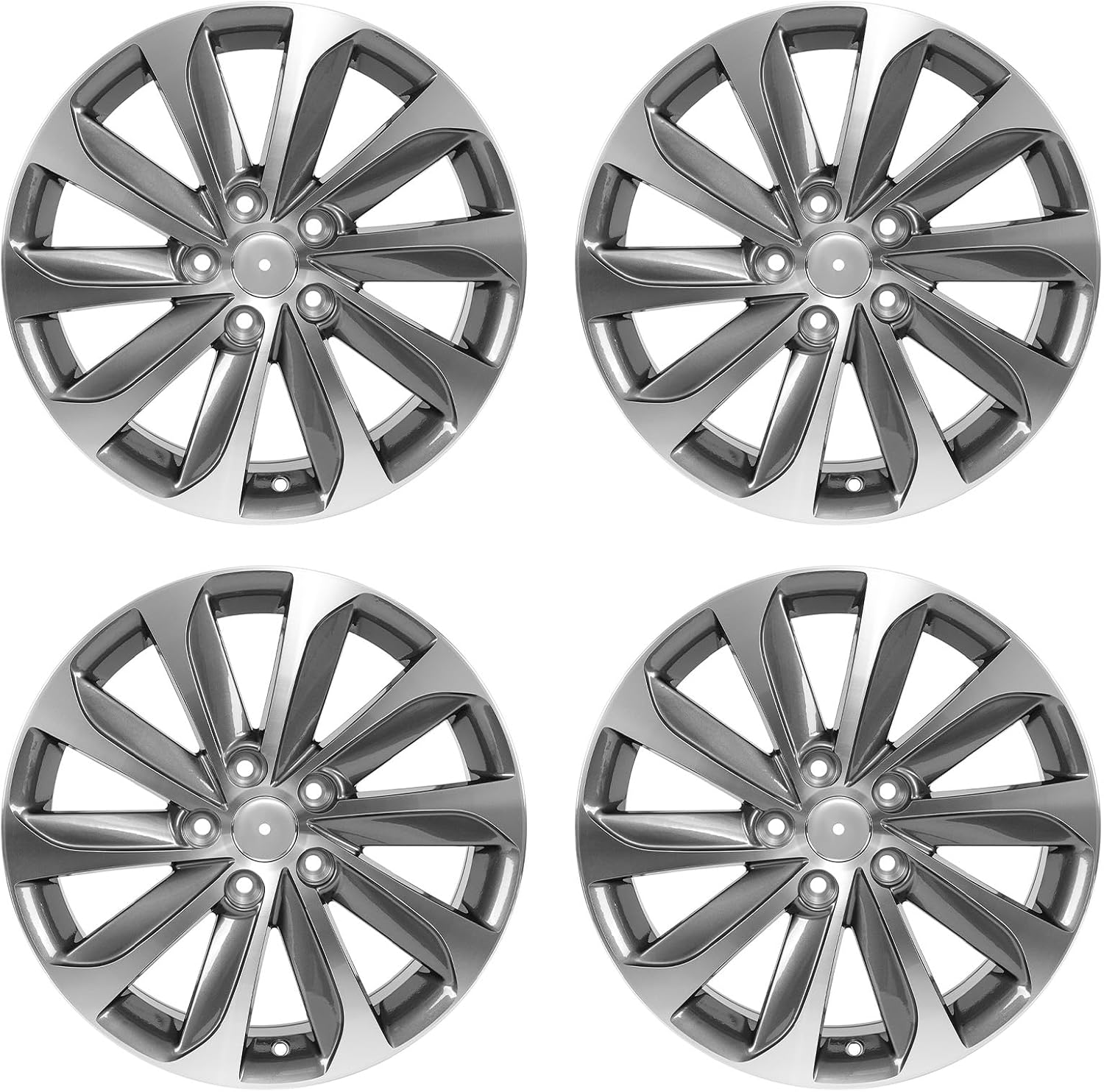 YeulionCraft New 17 X7 Inch Alloy Wheel Rims for Hyundai Sonata 2015 2016 2017 Gun Gray Car Surface,1Pack