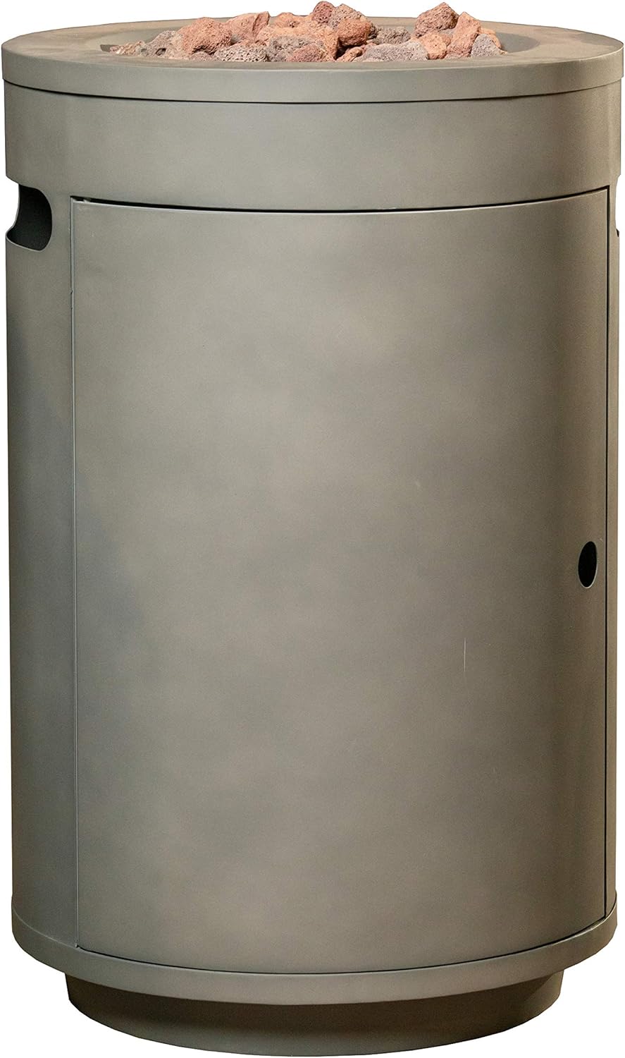 Bond Manufacturing 52095 Acero 16" Round 30,000 BTU Gas Fire Column, Gray