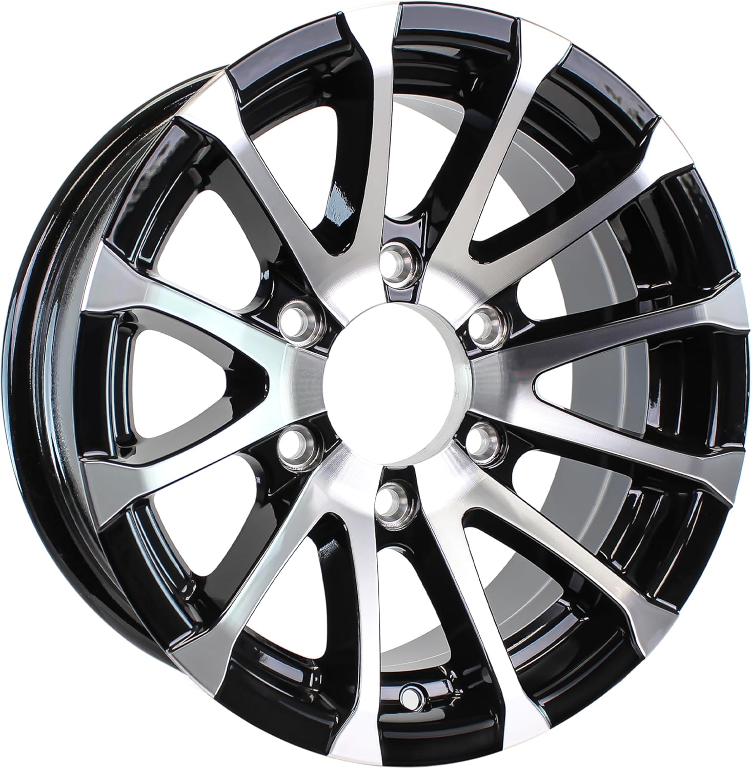 eCustomrim Aluminum Trailer Wheel 16X6 16" Avalanche Black 6 Lug On 5.5" Center Rim