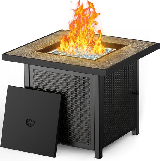 BALI OUTDOORS 50000 BTU Propane Fire Pit for Outdoor, 30 in Fire Pit Table Outdoor, Square Firepits for Outside Backyard, Patio