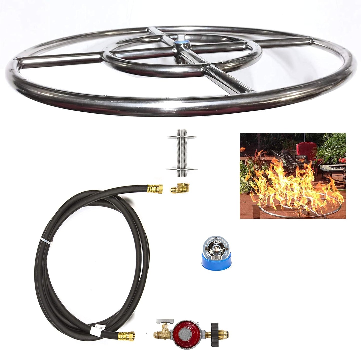 EasyFirePits CK Kit Basic DIY Build Your Own Propane Fire Pit Kit w\/o Burner (Ring Burner, 12.00)