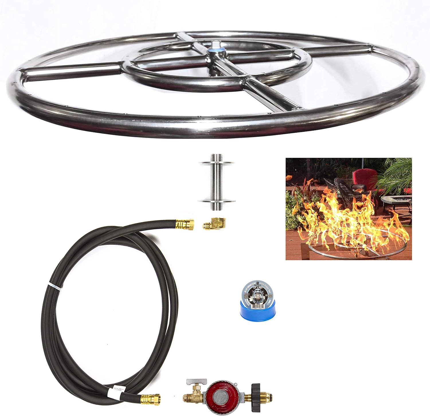 EasyFirePits CK Kit Basic DIY Build Your Own Propane Fire Pit Kit w\/o Burner (Ring Burner, 12.00)