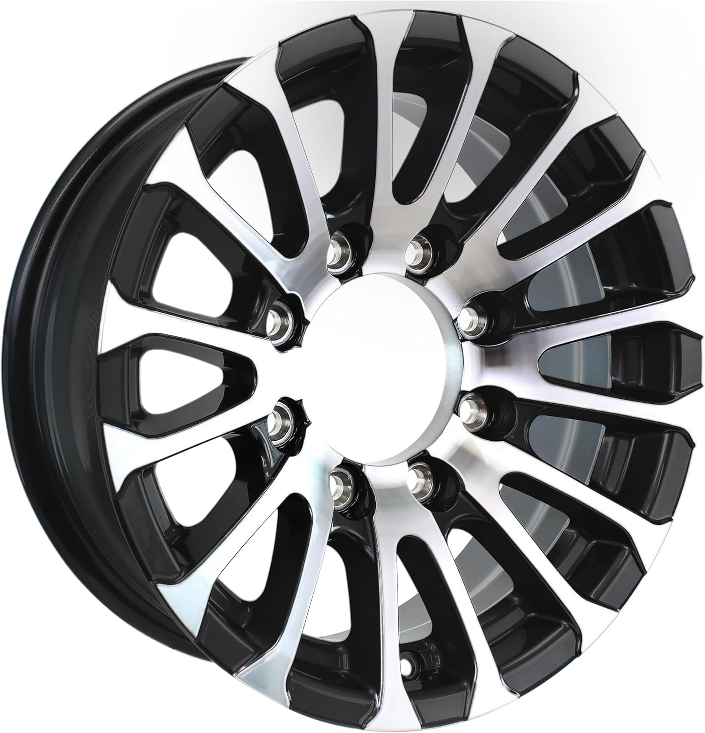 eCustomrim Aluminum Trailer Wheel 16X6 16" Avalanche Style 8 Lug On 6.5" Center Rim