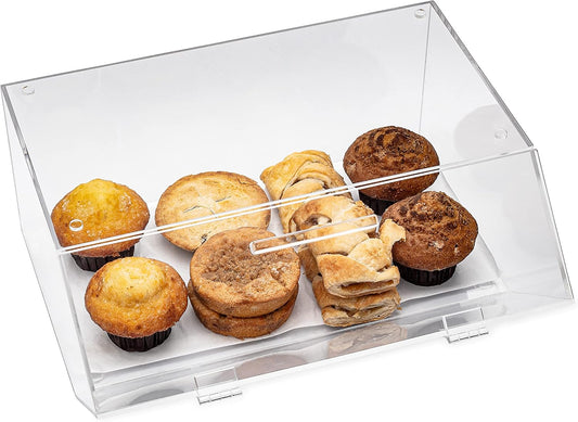 Countertop Bread Box & Bakery Display Case - Clear Acrylic - 1-Tier Pastry Organizer - Cookie & Cupcake Display