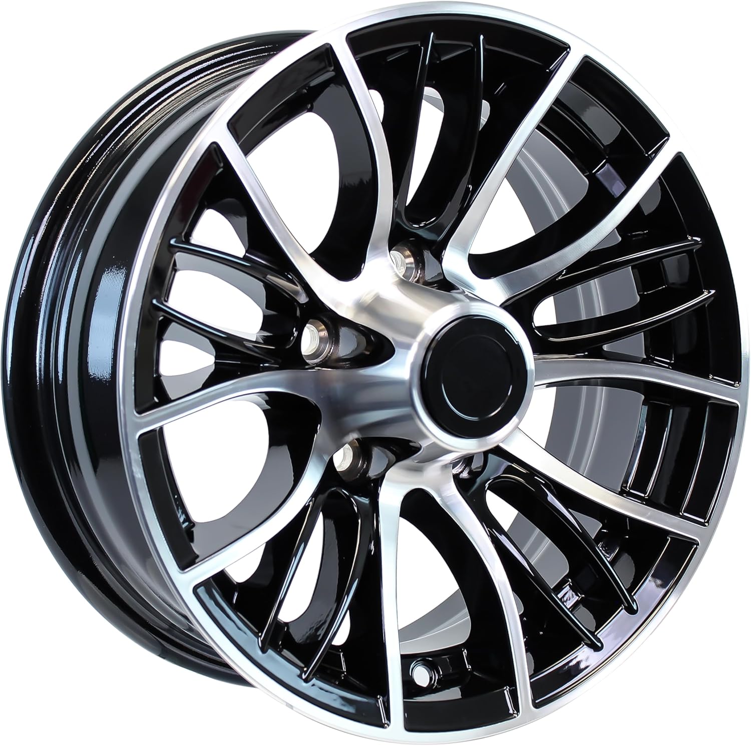 eCustomrim Aluminum Trailer Wheel 14X5.5 14" Black Evolution 5 Lug On 4.5" Center Rim