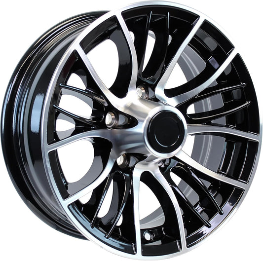 eCustomrim Aluminum Trailer Wheel 14X5.5 14" Black Evolution 5 Lug On 4.5" Center Rim