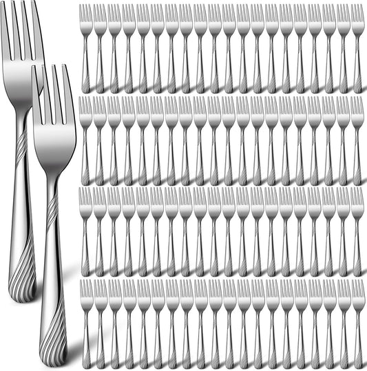 Bokon 200 Pieces Dinner Forks Bulk Set 6.9 Inches Stainless Steel Silverware Durable Table Forks Set for Home Restaurant Kitchen Dishwasher Safe