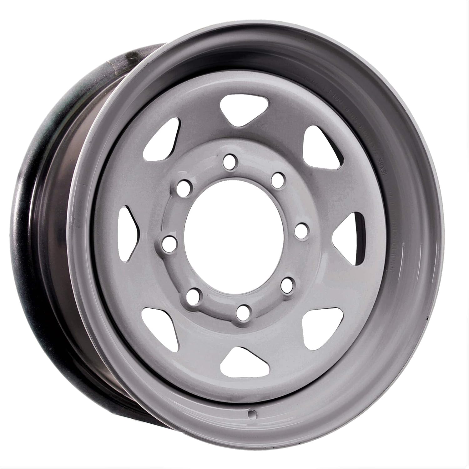 eCustomrim Trailer Wheel Silver Rim 16X6 16" Spoke Style 8 Lug On 6.5" Center