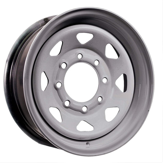 eCustomrim Trailer Wheel Silver Rim 16X6 16" Spoke Style 8 Lug On 6.5" Center
