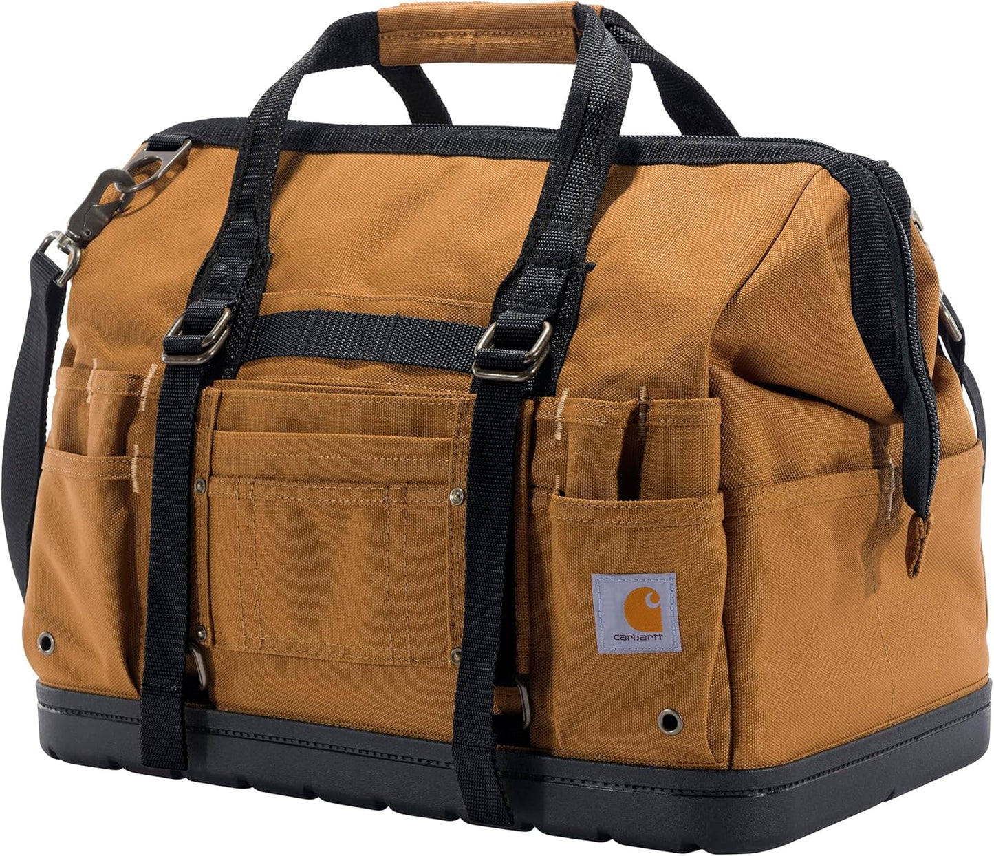 Carhartt Onsite Tool Bag, Durable Water-Resistant, Tool Storage Bag, Heavyweight w\/Molded Base, 18-Inch, Carhartt Brown