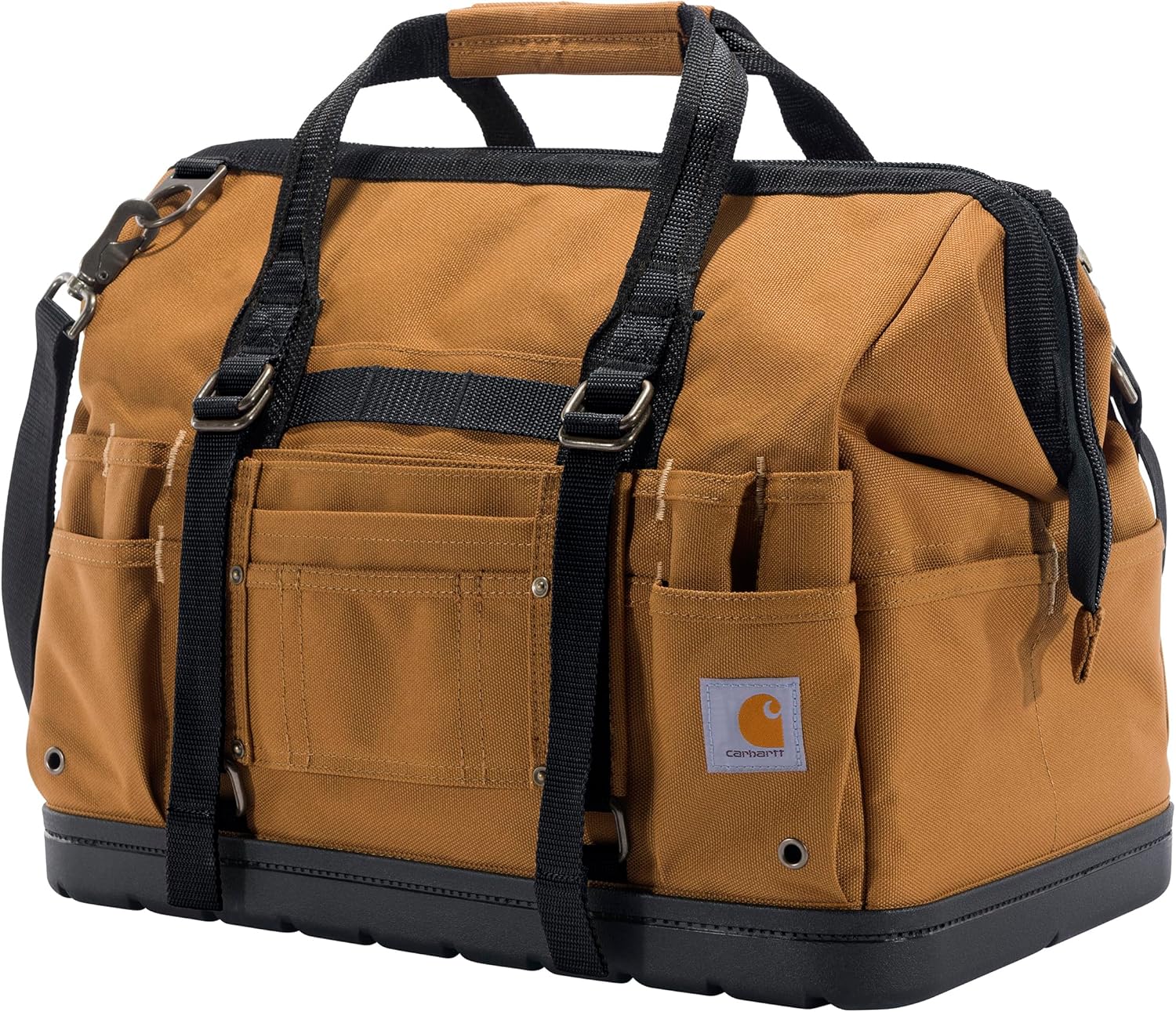 Carhartt Onsite Tool Bag, Durable Water-Resistant, Tool Storage Bag, Heavyweight w\/Molded Base, 18-Inch, Carhartt Brown