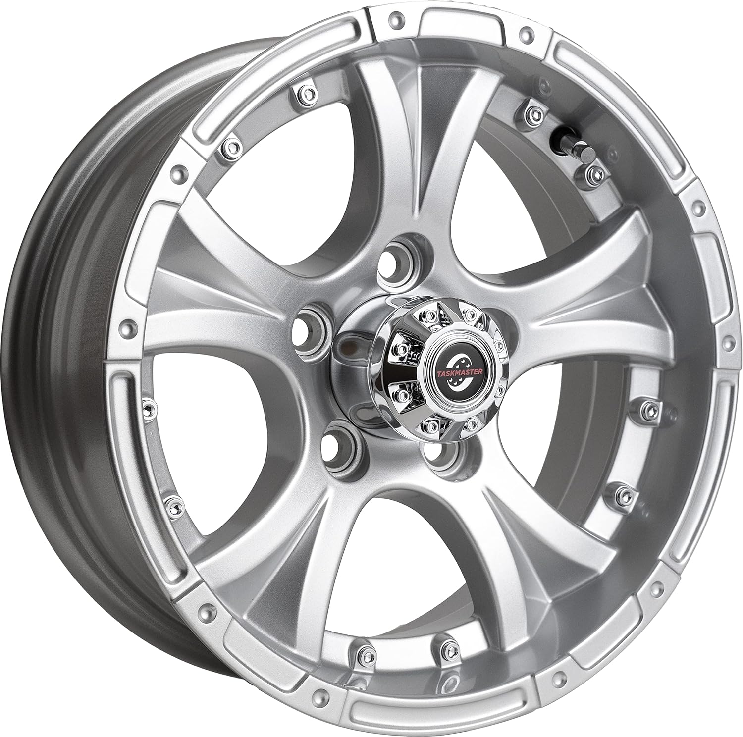 Viking Series 14x5.5 5x4.5 Machined Lip and Face Gloss Silver Aluminum Trailer Wheel 0 OS 1900 LCC Updated SKU WA-14055545-SFPC-13736-2
