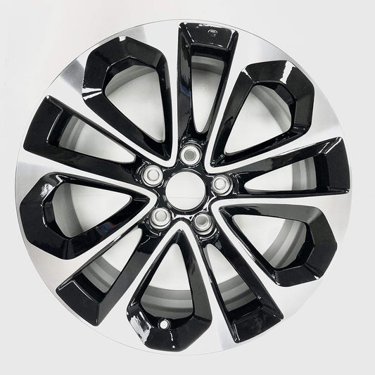 18" New Single 18x8 Alloy Wheel For 2013-2015 Honda Accord Machined Black OEM Design Replacement Rim
