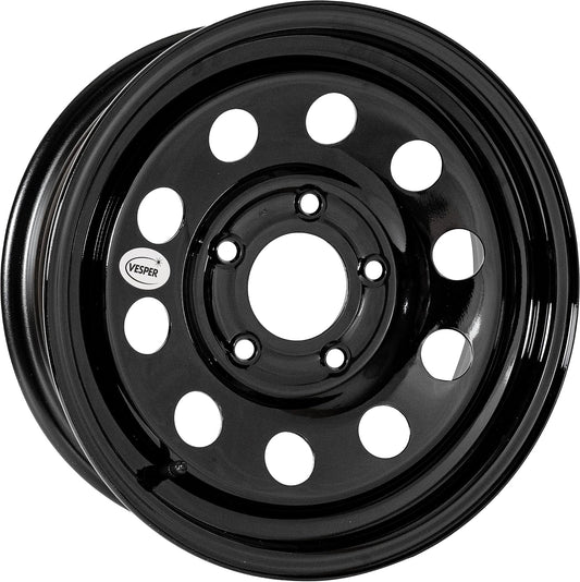 Black Steel Trailer Wheel with Valve Stem 15x6 5x5-3.31" CB Updated SKU : WS-15060550-BM-14777-BX