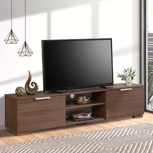 Aukfa Modern TV Stand for TVs up to 70" - TV Cabinet with Storage for living Room - Walnut