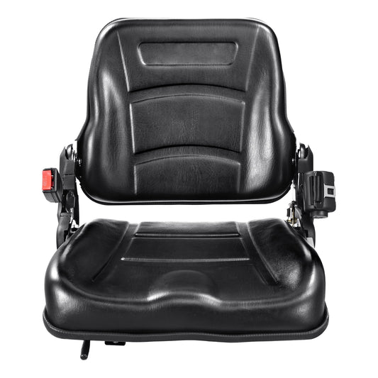BENTISM General Compact Tractor Seat Adjustable Suspension Seat with Brackets for Tractor Digger and Forklifts (BLACK PVC)