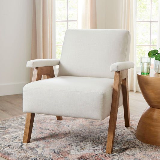 Better Homes & Gardens Ezra Accent Chair, Living Room, Cream