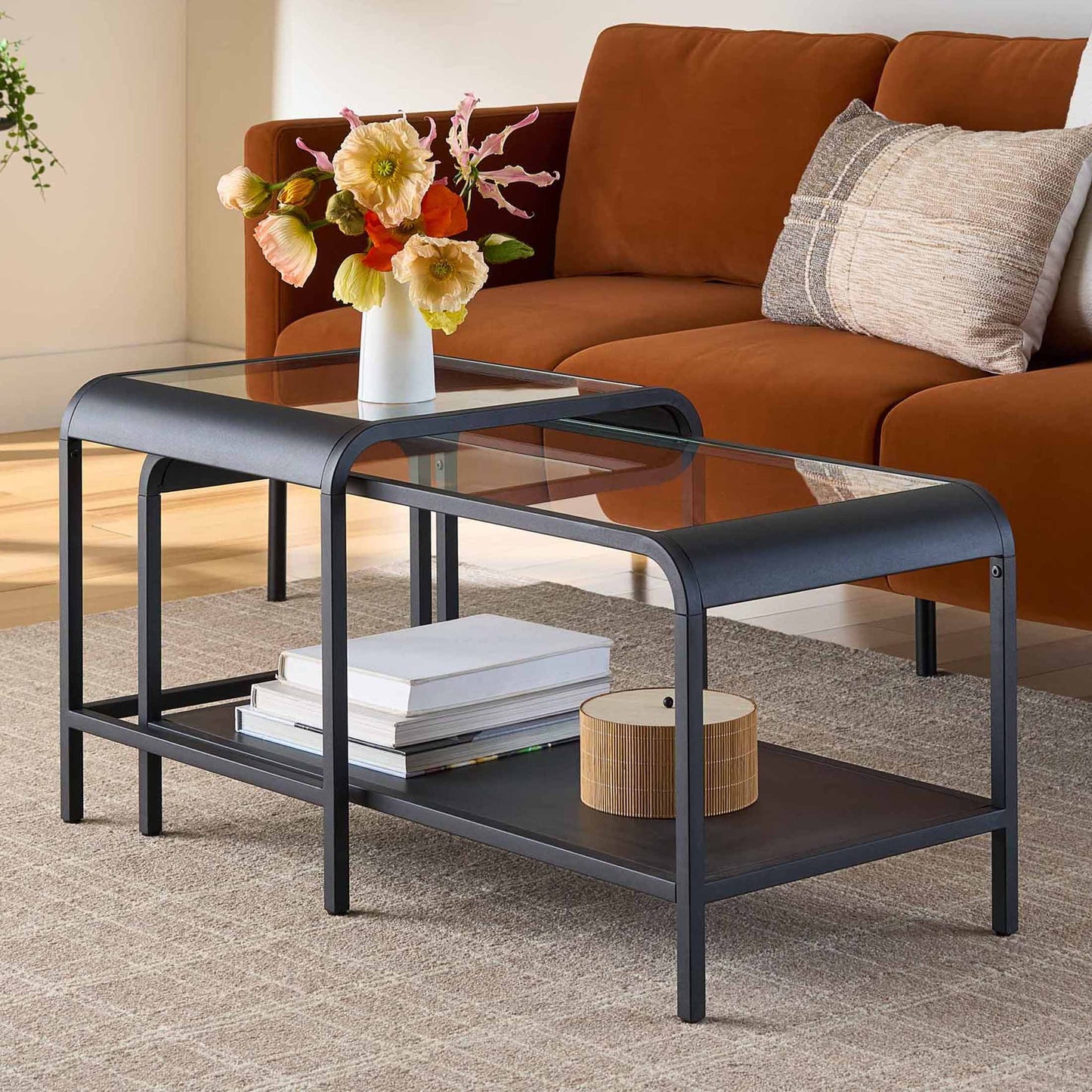 Better Homes & Gardens Nola Nesting Coffee Table, Black Finish