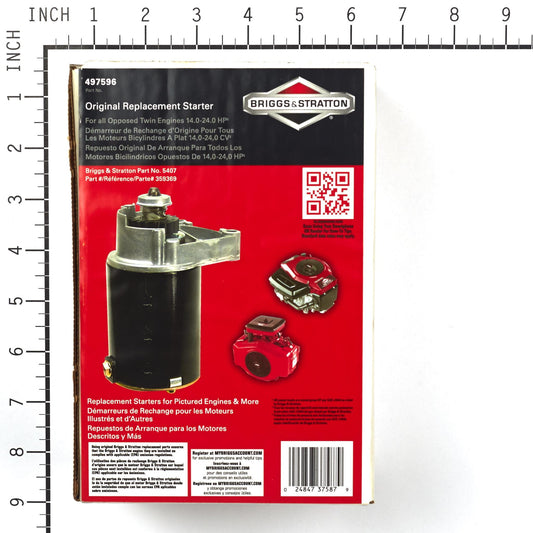 Briggs & Stratton Genuine Electric Starter Motor for 14-24 HP Opposed Twin Cylinder Engines