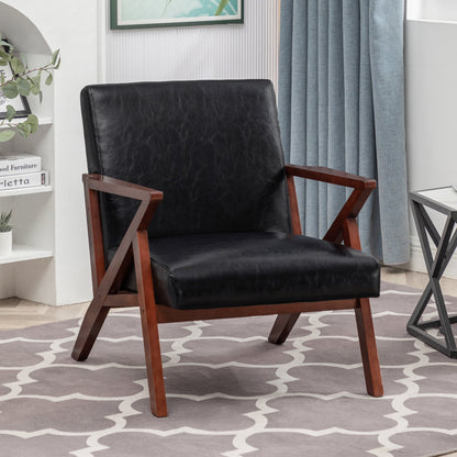 Convenience Concepts Take a Seat Cliff Accent Chair, Dark Gray Fabric & Espresso Frame