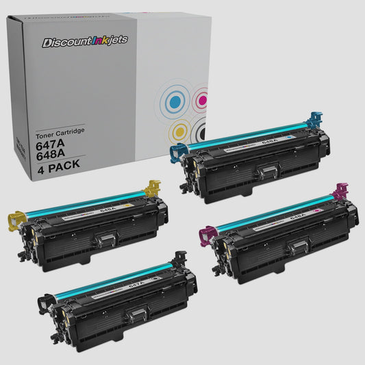 DI Cartridges for HP 647A & HP 648A Toner (Black, Cyan, Magenta, Yellow) Compatible with HP CP4025dn, CP4025n, CP4025dn, CP4025n, CP4525dn, CP4525n, CP4525xh