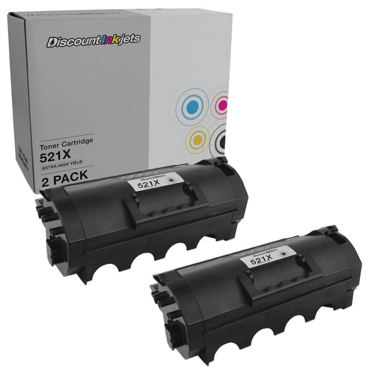 DI Ink Cartridges Replacements for Lexmark 521 52D1000 2pk Black EHY Compatible Model: Lexmark 521, 52D1000