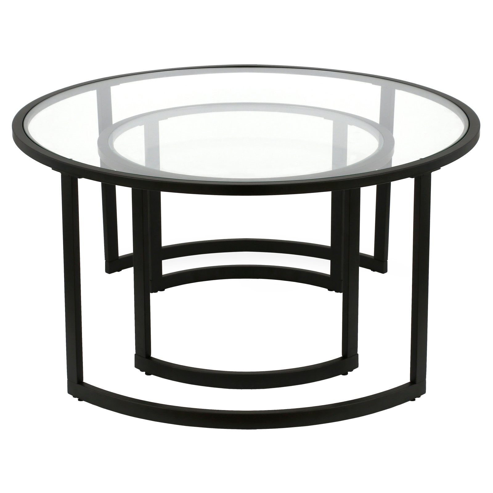 Evelyn&Zoe Mitera Round Nested Coffee Table, Blackened Bronze