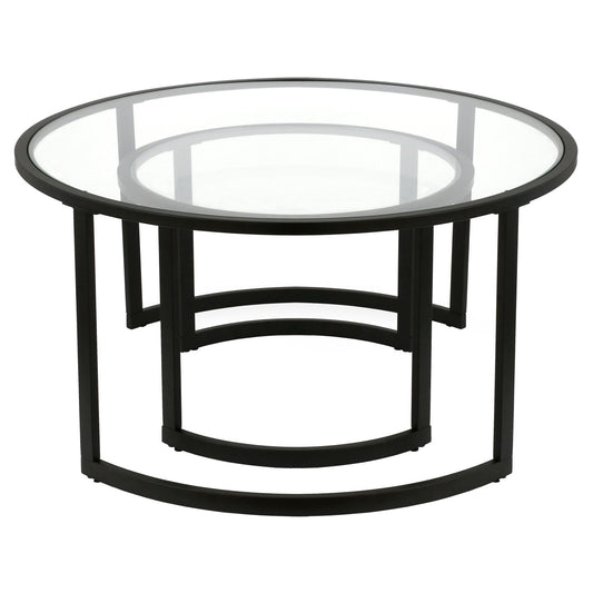 Evelyn&Zoe Mitera Round Nested Coffee Table, Blackened Bronze