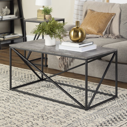 Glover Rectangle Slate Grey Coffee Table by River Street Designs