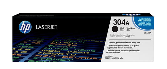 HP 304A Black Original LaserJet Toner Cartridge, ~3,500 pages, CC530A
