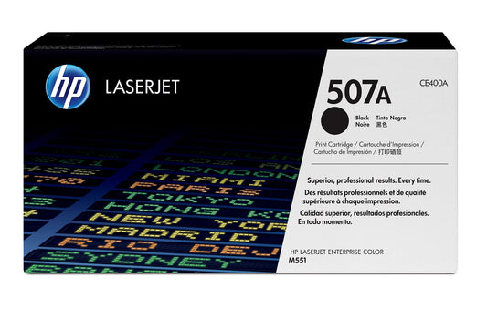 HP 507A Black Original LaserJet Toner Cartridge, ~5,500 pages, CE400A