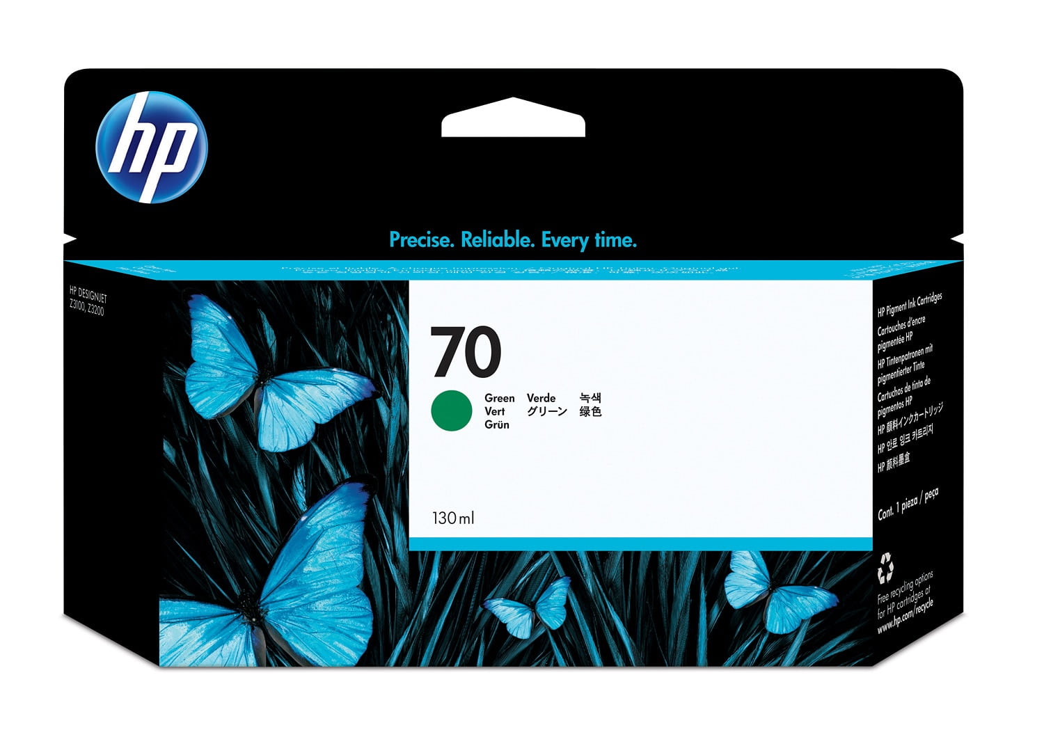 HP 70 130-ml Green DesignJet Ink Cartridge, C9457A